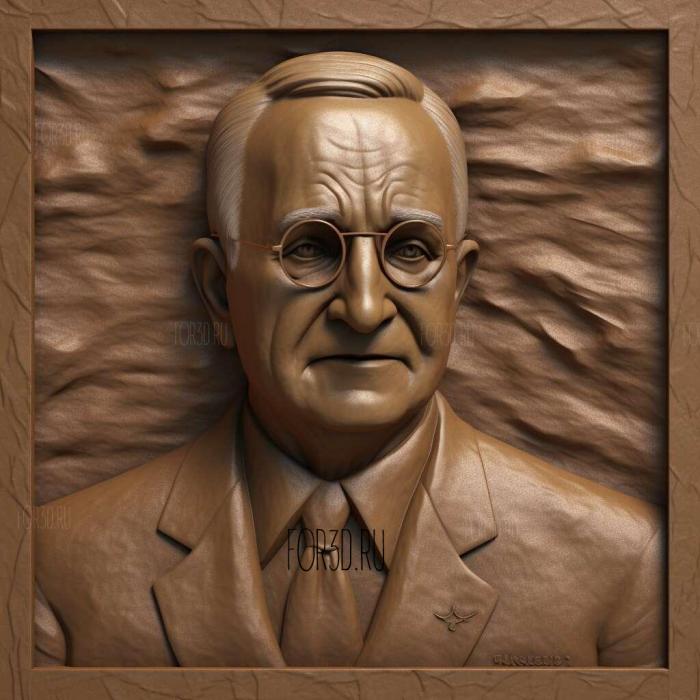 Harry Truman 1 stl model for CNC